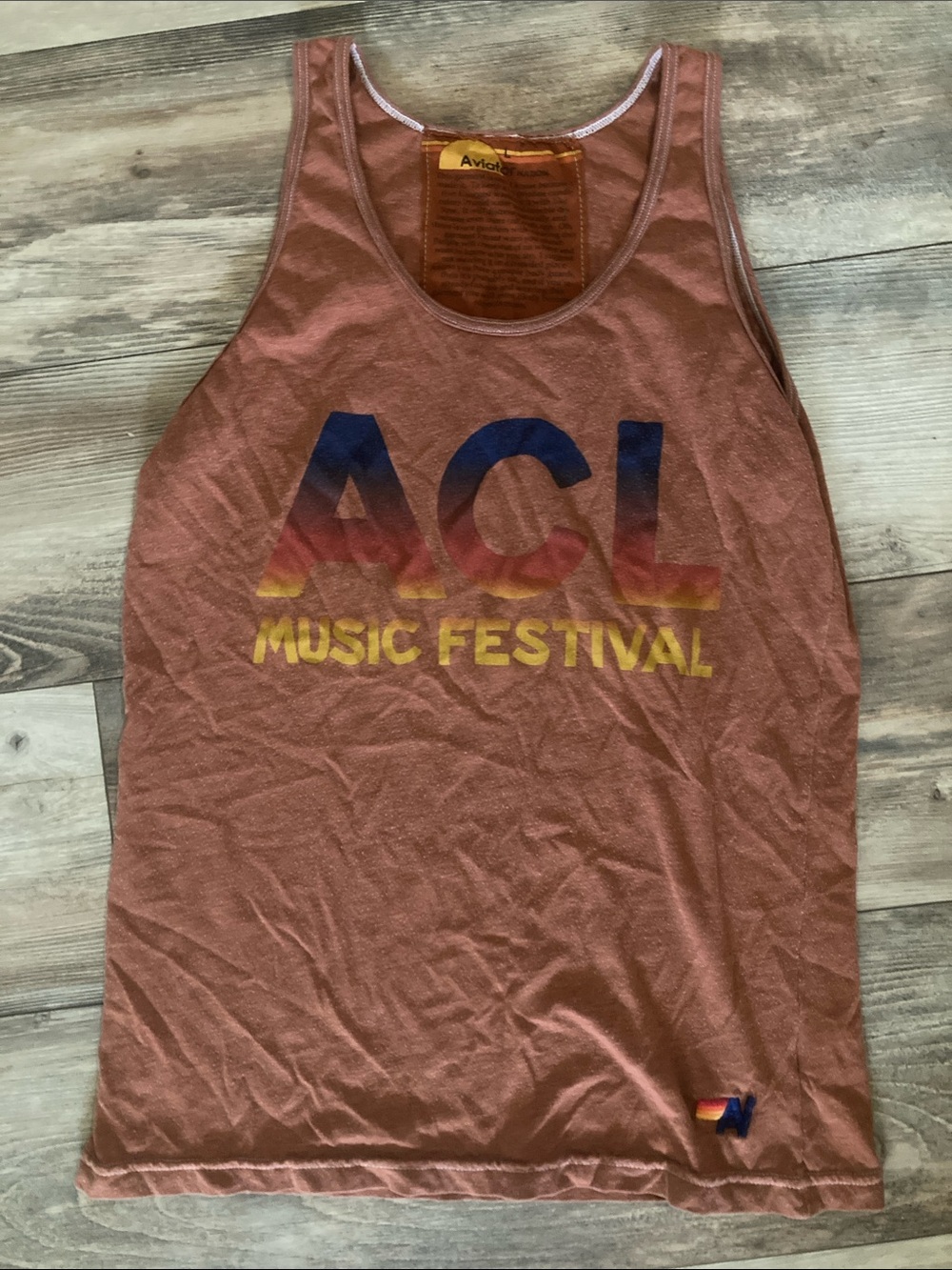 VTG Aviator National ACL Music Festival Burnt Orange Tank Women’s Size L